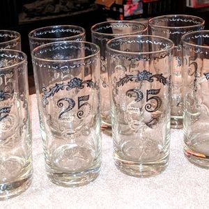 Huge Sale! Vintage 25 Anniversary Glasses.